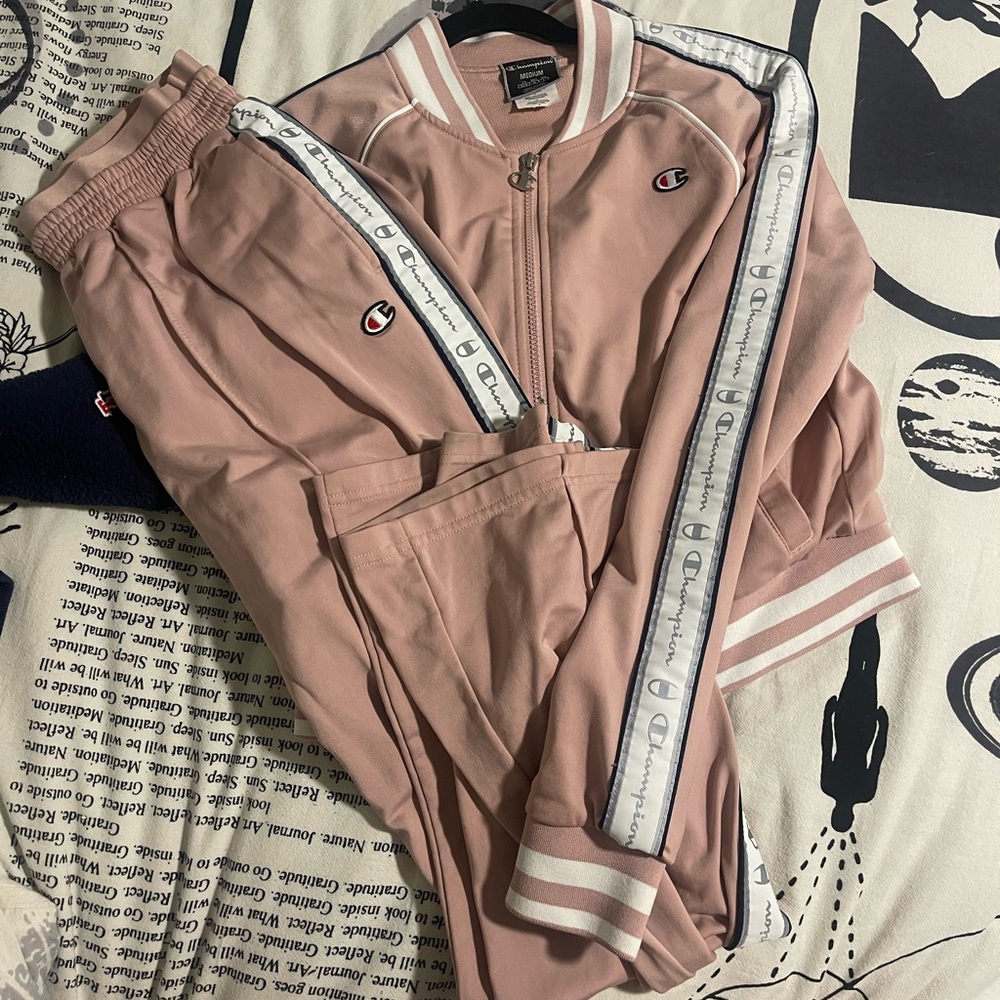 Pink champion track suit